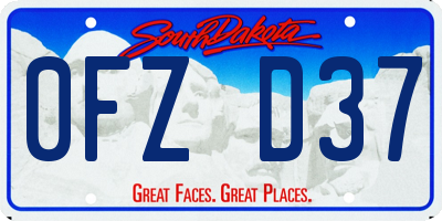SD license plate 0FZD37