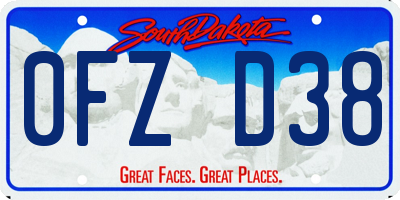 SD license plate 0FZD38
