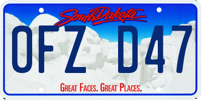SD license plate 0FZD47