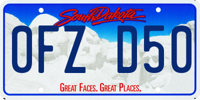 SD license plate 0FZD50