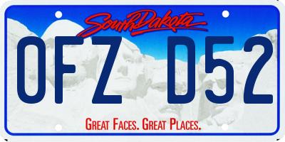 SD license plate 0FZD52