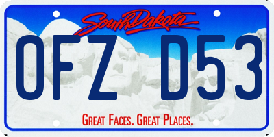 SD license plate 0FZD53