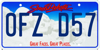 SD license plate 0FZD57