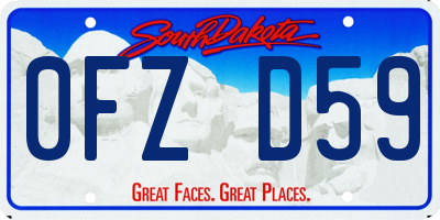 SD license plate 0FZD59