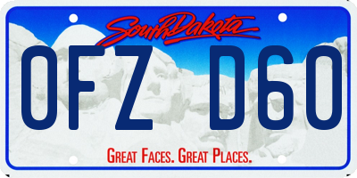 SD license plate 0FZD60