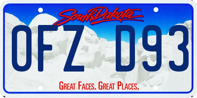 SD license plate 0FZD93