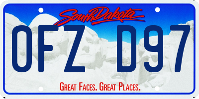 SD license plate 0FZD97