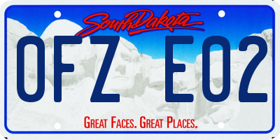 SD license plate 0FZE02