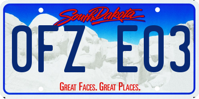 SD license plate 0FZE03