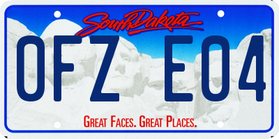 SD license plate 0FZE04
