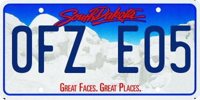 SD license plate 0FZE05