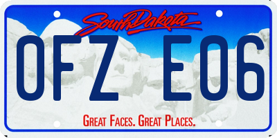 SD license plate 0FZE06