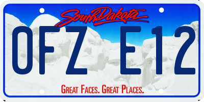 SD license plate 0FZE12