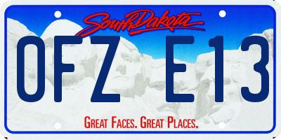 SD license plate 0FZE13