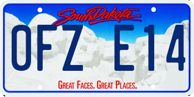 SD license plate 0FZE14