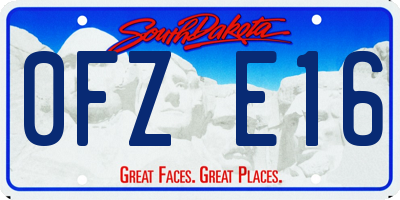 SD license plate 0FZE16
