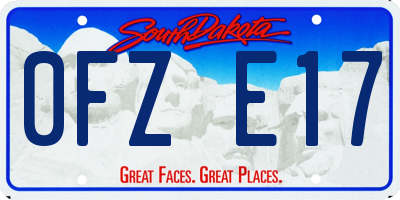 SD license plate 0FZE17
