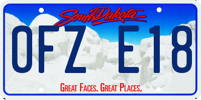SD license plate 0FZE18