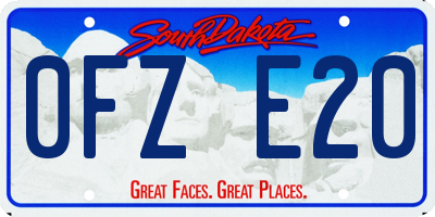 SD license plate 0FZE20
