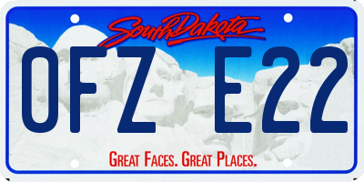 SD license plate 0FZE22