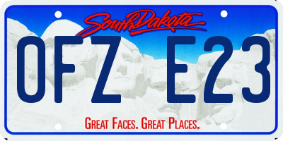 SD license plate 0FZE23