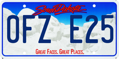 SD license plate 0FZE25