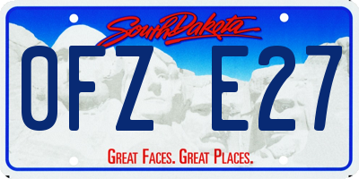 SD license plate 0FZE27