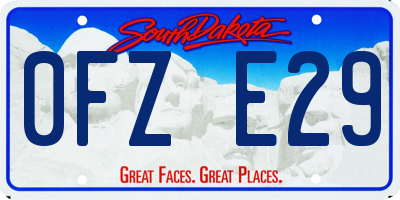 SD license plate 0FZE29