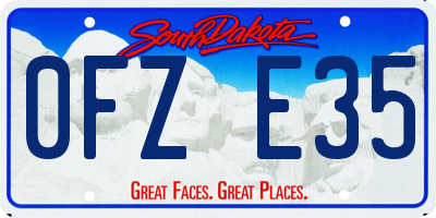 SD license plate 0FZE35