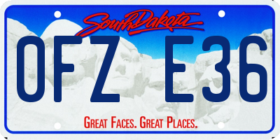 SD license plate 0FZE36