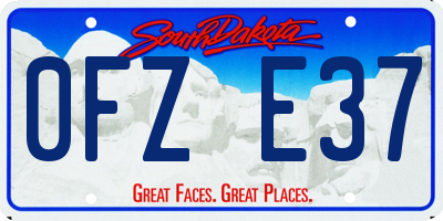 SD license plate 0FZE37