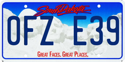 SD license plate 0FZE39