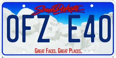 SD license plate 0FZE40
