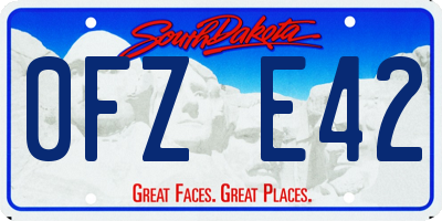 SD license plate 0FZE42