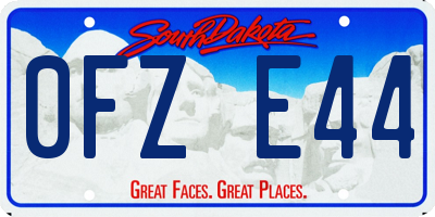 SD license plate 0FZE44