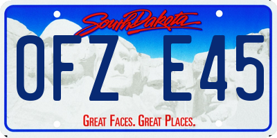 SD license plate 0FZE45