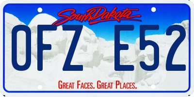 SD license plate 0FZE52