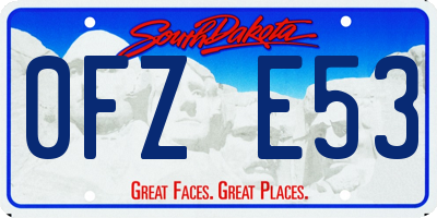 SD license plate 0FZE53