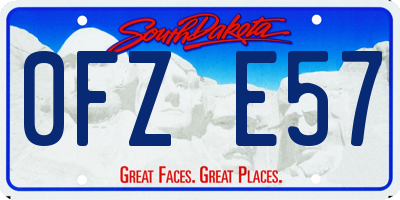 SD license plate 0FZE57
