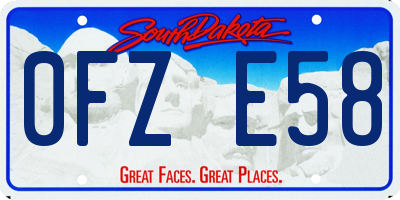 SD license plate 0FZE58