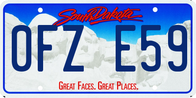 SD license plate 0FZE59