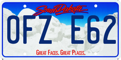 SD license plate 0FZE62