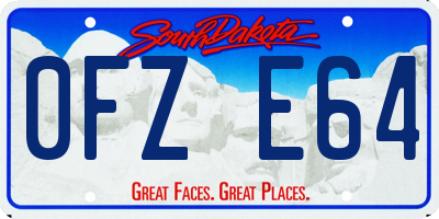 SD license plate 0FZE64