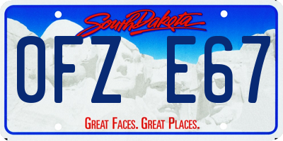 SD license plate 0FZE67