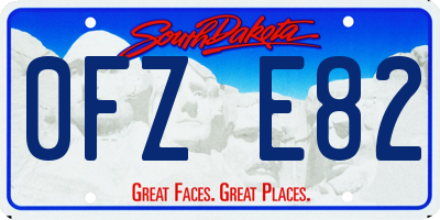 SD license plate 0FZE82