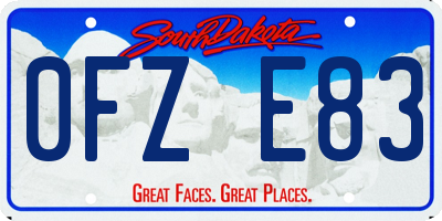 SD license plate 0FZE83