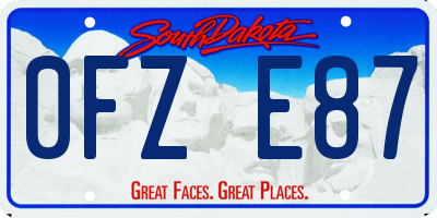 SD license plate 0FZE87