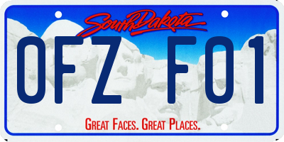 SD license plate 0FZF01