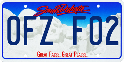 SD license plate 0FZF02