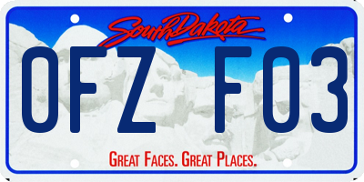 SD license plate 0FZF03